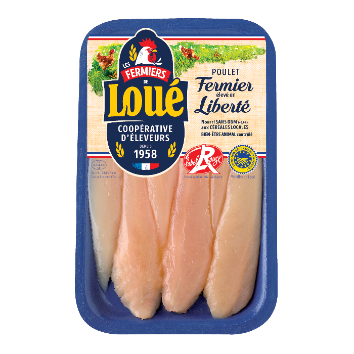 Aiguillettes de poulet blanc de Loué Label Rouge IGP Maine