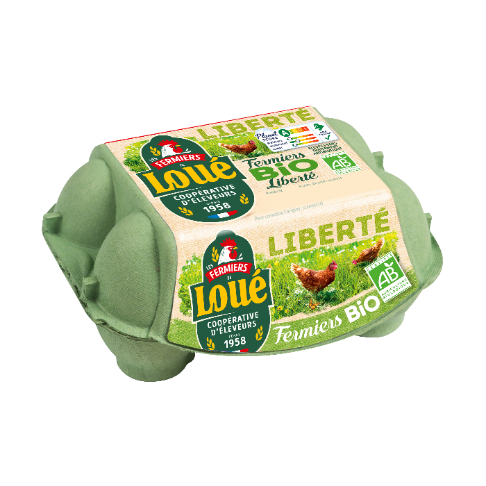 Oeufs fermiers de Loué Bio IGP Oeufs de Loué - Boîte x6