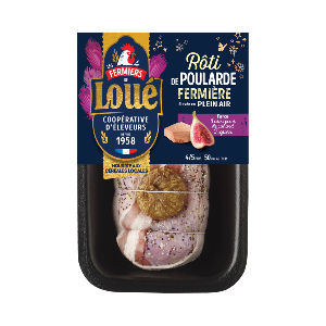 Rôti de poularde fermière de Loué, à la farce de Foie Gras et figues