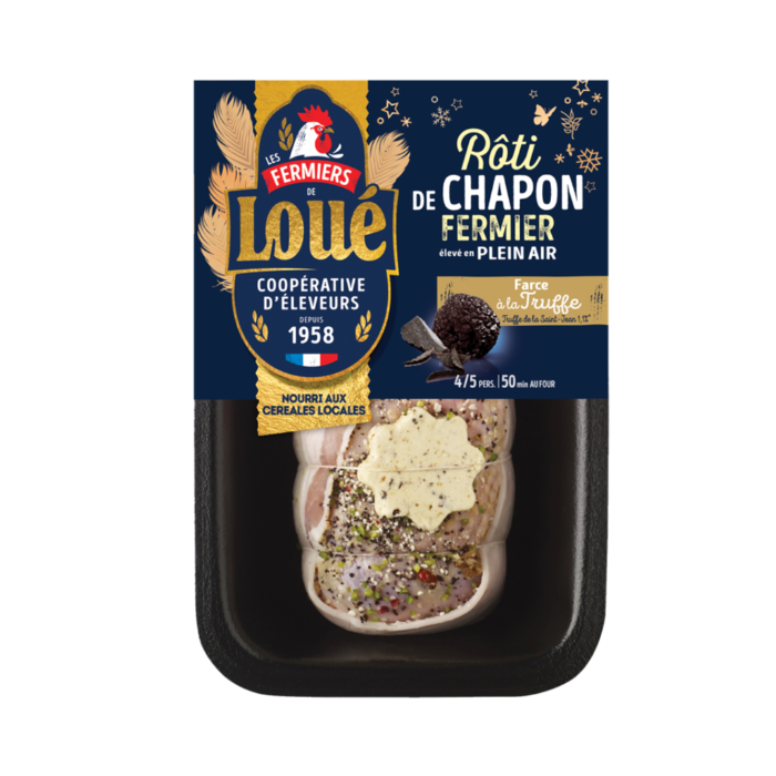 Rôti de chapon de Loué, à la farce de volaille de Loué à la truffe