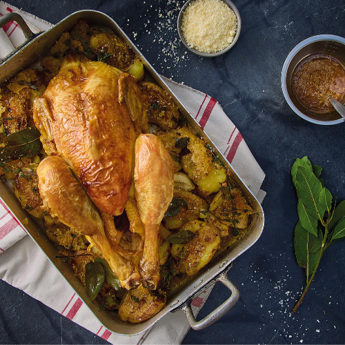 https://www.loue.fr/Poulet rôti de Loué Pommes de terre écrasées à la croûte de parmesan